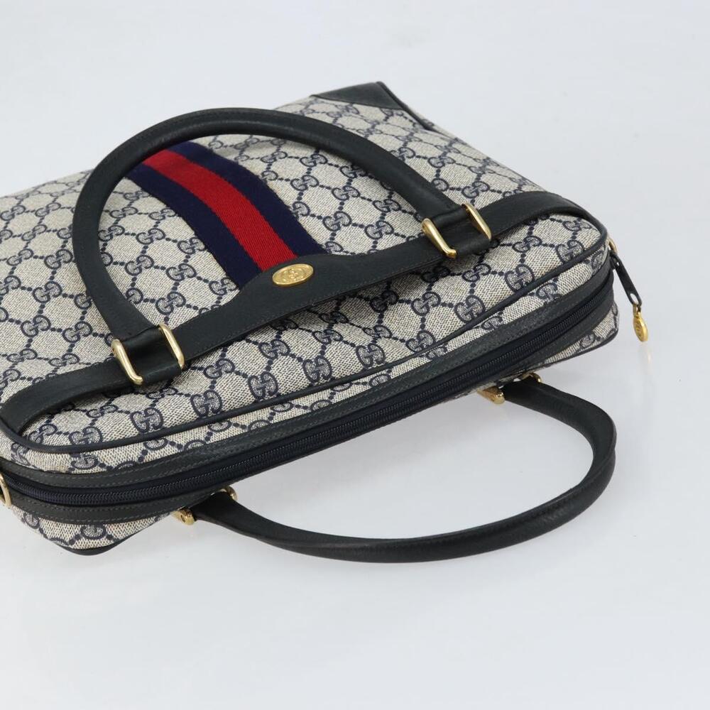 GUCCI GG Supreme Sherry Line Hand Bag PVC Navy Red 378 002 4466 Auth ep12166 - Picture 6 of 16